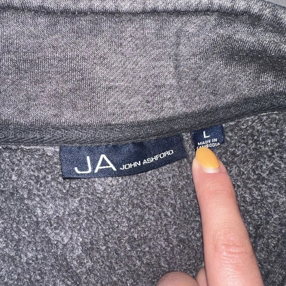 JOHN ASHFORD Men's Gray Pullover Quarter Zip Size Large - Picture 5 of 5